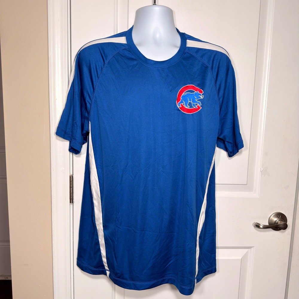 Sport-Tek Chicago Cubs Performance T-Shirt Blue Embroidered Logo XL Mens